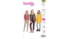 Strih Burda 6088 - Mikina na zips s kapucňou, sako na zips, dlhá bunda s kapucňou, pláštenka