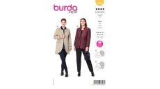 Strih Burda 6096 - Sako peplum pre plnoštíhle dlhé sako