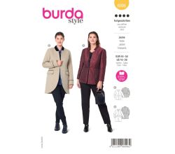 Strih Burda 6096 - Sako peplum pre plnoštíhle dlhé sako