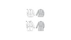 Strih Burda 6096 - Sako peplum pre plnoštíhle dlhé sako