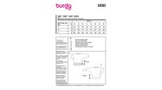 Strih Burda 6098 - Voľné tričko s 3/4 rukávom pre plnoštíhle