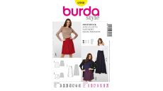 Strih Burda 6980 - Zavinovacia nohavicová sukňa, culottes