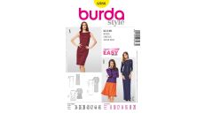 Strih Burda 6988 - Jednoduché rovné šaty, plesové šaty