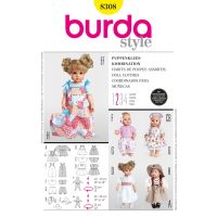 Strih Burda 8308 - Oblečky pre bábiky