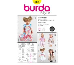 Strih Burda 8308 - Oblečenie pre bábiky