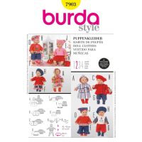 Strih Burda 7903 - Oblečky pre bábiky