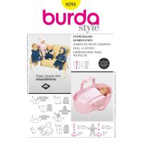 Strih Burda 8591 - Oblečky pre bábiky