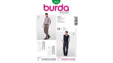 Strih Burda 7022 - Pánske nohavice s pukmi