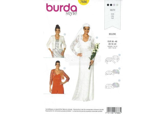 Strih Burda 7686 - Bolero