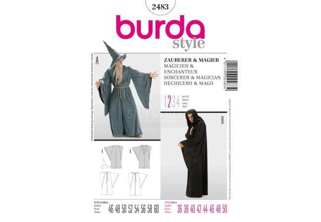 Strih Burda 2483 - Čarodejník, Gandalf, mág