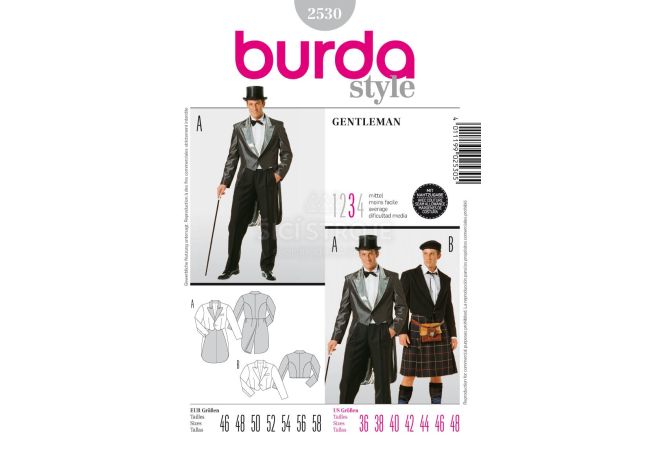 Strih Burda 2530 - Gentleman, frak