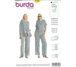 Strih Burda 8108 - Top, sako a nohavice