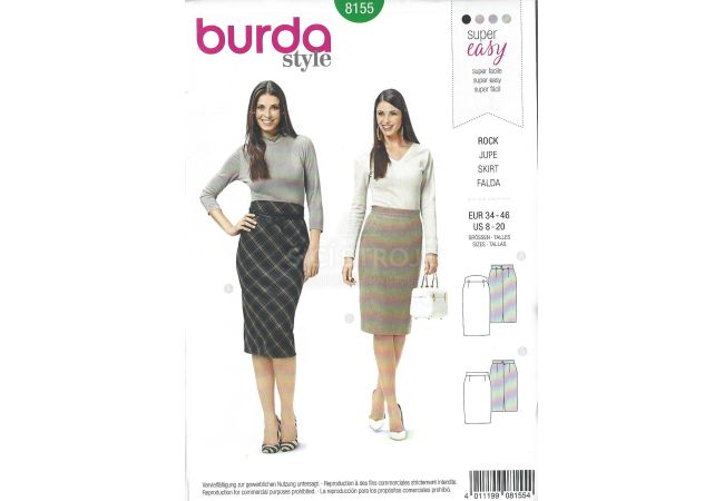 Strih Burda 8155 - Sukne