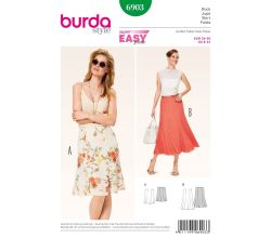 Strih Burda 6903 - Jednoduchá zvonová sukňa, dlhá letná sukňa