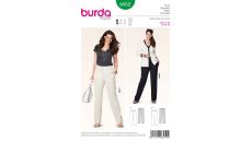 Strih Burda 6952 - Rovné nohavice pre plnoštíhle