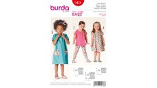 Strih Burda 9438 - Detské jednoduché šaty