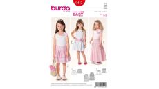 Strih Burda 9442 - Detská jednoduchá sukňa, tylová sukňa