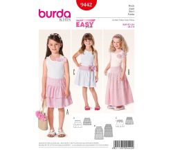 Strih Burda 9442 - Detská jednoduchá sukňa, tylová sukňa