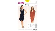 Strih Burda 6829 - Zavinovacie šaty, džersejové šaty, kokteilové šaty