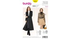 Strih Burda 6845 - Áčkový kabát, dlhý kabát