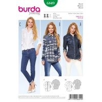 Strih Burda 6849 - Košeľa, džínsová košeľa