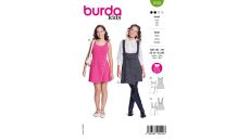 Strih Burda 9198 - Dievčenské krátke šaty