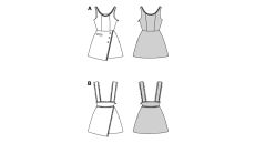 Strih Burda 9198 - Dievčenské krátke šaty