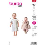 Strih Burda 9201 - Detské šaty s elastickým pásom