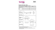 Strih Burda 9201 - Detské šaty s elastickým pásom