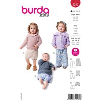 Strih Burda 9202 - Detské bavlnené nohavice a kraťasy s elastickým pásom