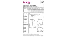 Strih Burda 9202 - Detské bavlnené nohavice a kraťasy s elastickým pásom