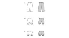 Strih Burda 9202 - Detské bavlnené nohavice a kraťasy s elastickým pásom