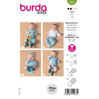 Strih Burda 9204 - Detská čiapka, nohavice a zavinovacia mikina
