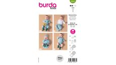 Strih Burda 9204 - Detská čiapka, nohavice a zavinovacia mikina