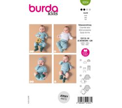Strih Burda 9204 - Detská čiapka, nohavice a zavinovacia mikina