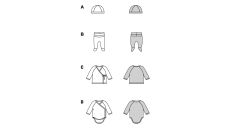 Strih Burda 9204 - Detská čiapka, nohavice a zavinovacia mikina