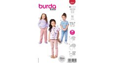 Strih Burda 9205 - Dievčenské košele s vreckami a volánikmi