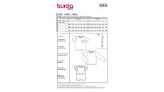 Strih Burda 9205 - Dievčenské košele s vreckami a volánikmi