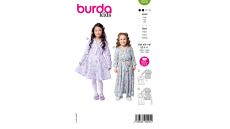 Strih Burda 9206 - Dievčenské košeľové šaty