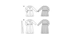 Strih Burda 9206 - Dievčenské košeľové šaty