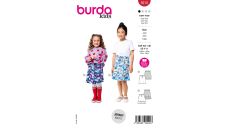 Strih Burda 9210 - Dievčenské minisukne so sťahovacou šnúrkou v páse