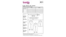 Strih Burda 9211 - Detské tepláky s elastickým pásom a kraťasy s lemovaním