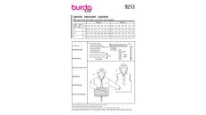 Strih Burda 9213 - Detská mikina s farebnými blokmi, chlopňami na vreckách a kapucňou