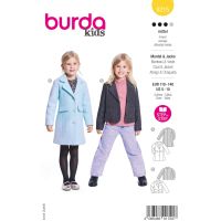 Strih Burda 9215 - Dievčenské kabát a športové sako z buklé