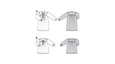 Strih Burda 9216 - Dievčenské šaty s mašľou a blúzka s golierom Peter Pan