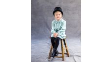 Strih Burda 9216 - Dievčenské šaty s mašľou a blúzka s golierom Peter Pan