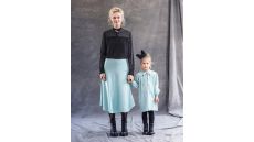 Strih Burda 9216 - Dievčenské šaty s mašľou a blúzka s golierom Peter Pan