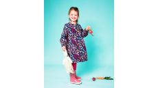 Strih Burda 9217 - Dievčenské šaty s XXL lemom, volánikmi a dlhými rukávmi