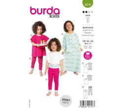 Strih Burda 9218 - Dievčenské legíny a nočné košele
