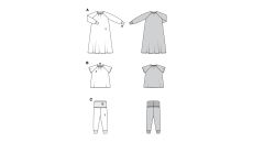 Strih Burda 9218 - Dievčenské legíny a nočné košele